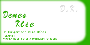 denes klie business card